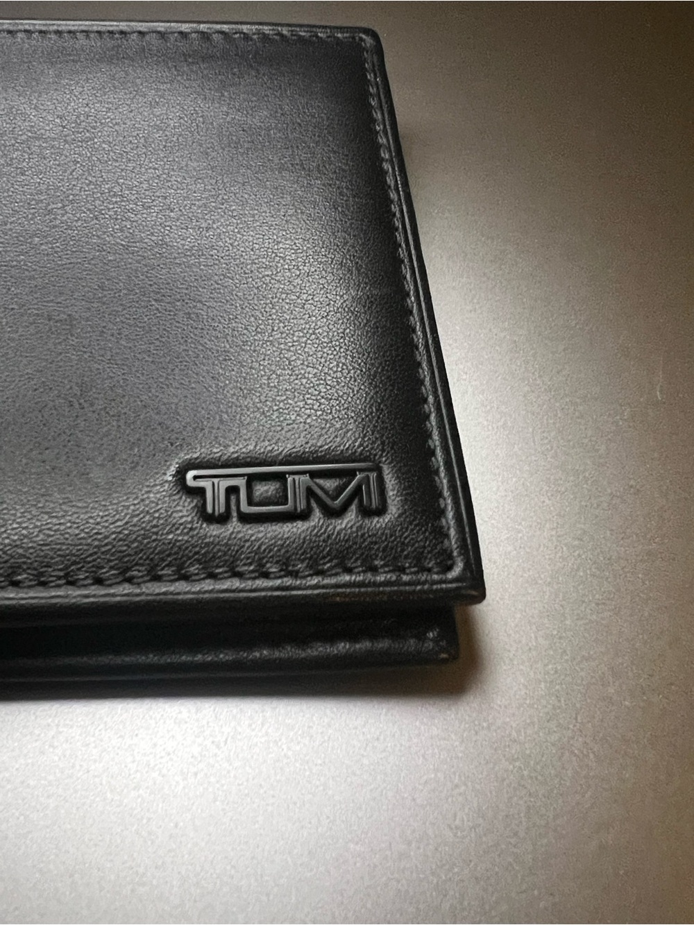 Tumi Black Leather Money Clip Wallet